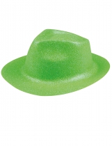 Chapeau pailleté vert fluo adulte accessoire