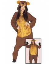 Déguisement combinaison ours brun adulte costume