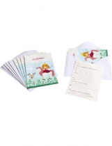 6 Cartons d'invitation avec enveloppes princesse 10 x 15 cm accessoire