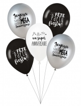 5 Ballons latex Party anniversaire27 cm accessoire