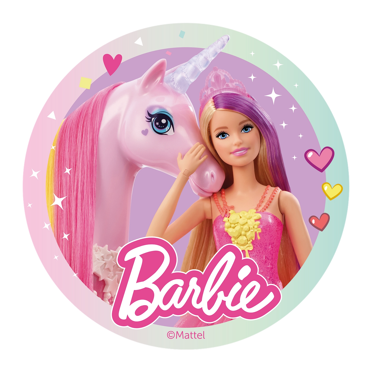 Deguisement Disque azyme Barbie avec licorne 20 cm 