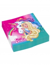 Deguisement 20 Serviettes en papier Barbie Dreamtopia 33 x 33 cm 