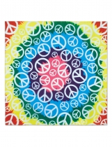 Bandana Hippie Peace multicolore 55 x 55 cm accessoire