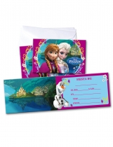 Deguisement 6 Cartons d'invitations avec enveloppes La Reine des Neiges ES 