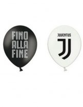 12 Ballons en latex Juventus noirs et blancs 30 cm accessoire
