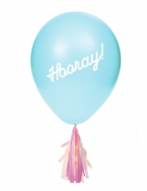 Deguisement 8 Ballons en latex avec tassels iridescentes et stickers 20,3 cm Ballons