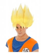 Deguisement Perruque jaune Goku Saiyan Dragon ball Z adulte 