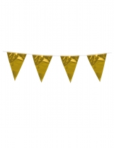 Deguisement Guirlande à mini fanions dorés 3 m Guirlandes et Bannières