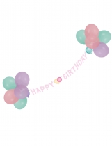 Guirlande avec ballons Happy Birthday pastel 1,5 m accessoire