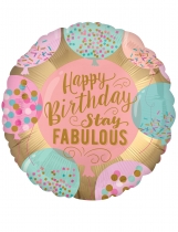 Ballon aluminium Happy Birthday rose 43 cm accessoire