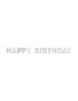 Guirlande en carton happy birthday iridescente 2,20 m accessoire
