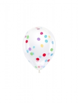 6 Ballons en latex transparents avec confettis multicolores 30 cm accessoire