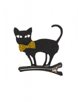 Barrette chat noir en feutrine accessoire