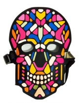 Masque crâne de squelette LED réactives adulte accessoire
