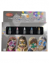 5 crayons maquillage à l'eau effet perlé enfant 2,8 g accessoire