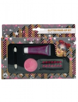 Kit de maquillage rose pailleté accessoire