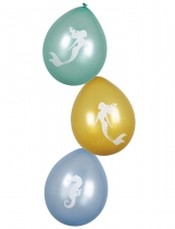 Deguisement 6 Ballons Sirène Lagune 25 cm 