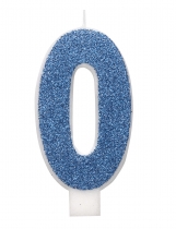 Deguisement Bougie d'anniversaire chiffre bleue pailletée 7 cm 