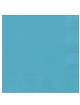 20 Petites serviettes en papier bleu turquoise 25 x 25 cm accessoire