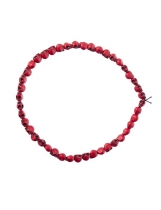 Deguisement Collier têtes de mort rouges 54 cm adulte Bracelets et Colliers