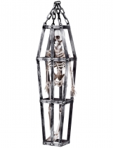 Décoration à suspendre squelette en cage 50 cm accessoire