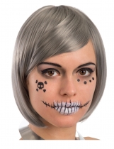 Décorations adhésives visage squelette adulte accessoire