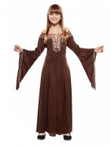 Deguisement Déguisement robe dame médiéval brune enfant Filles