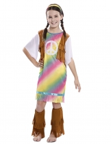 Deguisement Déguisement robe hippie arc-en-ciel fille Filles