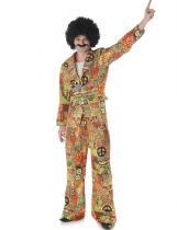 D?guisement Hippie Motif Peace And Love Homme costume