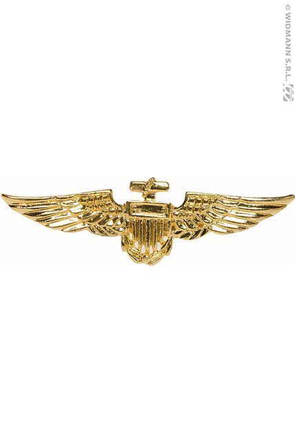 Broche Aviateur Dorée - Accessoires Badge et Etoile Le Deguisement.com