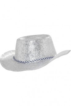 Chapeau Cowboy Paillette Argent accessoire