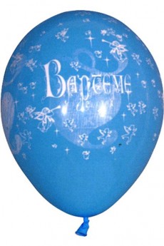 8 Ballons Baptême Bleu accessoire