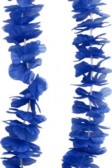 Collier Hawaïen Tissu Uni Bleu accessoire
