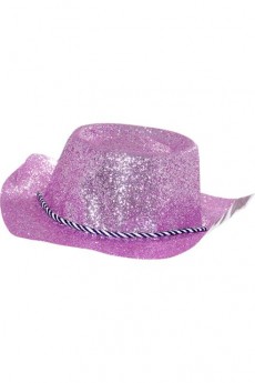 Chapeau Cowboy Paillette Fuschia accessoire