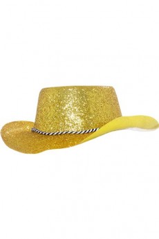 Chapeau Cowboy Paillette Or accessoire