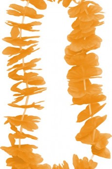 Collier Hawaïen Tissu Uni Orange accessoire