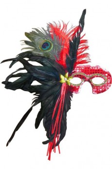 Loup Plumes Luxe Rouge accessoire