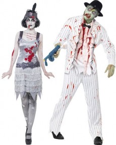 Couple Gangster Cabaret Zombie costume