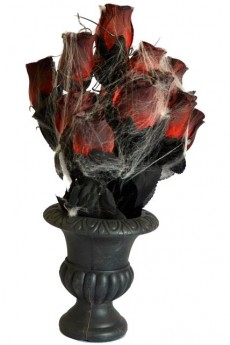 Vase Gothique Avec Roses Et Toile Araignée accessoire