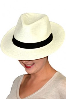 Chapeau Paille Panama Ivoire 58cm accessoire