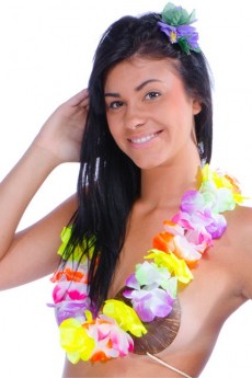 Collier Hawaïen Fleurs Néon accessoire