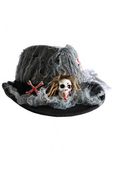 Chapeau Halloween Tissu Avec Tête De Mort accessoire