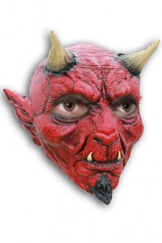 Masque Diable Effrayant En Latex Rouge Adulte accessoire