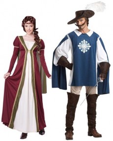 Couple Médiéval Mousquetaire costume