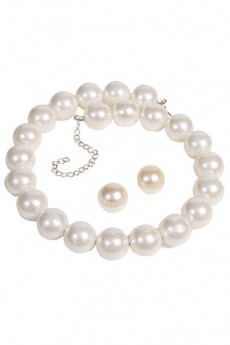 Collier Et Boucles D\'Oreilles Perles Blanches accessoire