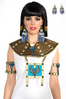 Boucles D'Oreilles Egyptienne Bleues Et Or accessoire
