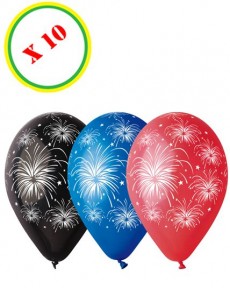 Sachet De 10 Ballons Feu D'Artifices accessoire