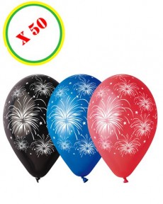 Sachet De 50 Ballons Feu D'Artifices accessoire