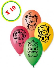 Sachet De 10 Ballons Animaux De La Jungle accessoire