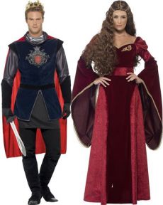 Couple Roi Arthur et Prêtresse Médiévale costume
